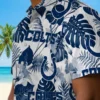 Indianapolis Colts Hawaiian Shirt - Tropical Plants Blue White Aloha Shirt