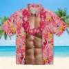 Kansas City Chiefs Hawaiian Shirt - Personalized Baseball Floral Chest Illusion Red Aloha Shirt