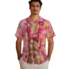 Kansas City Chiefs Hawaiian Shirt - Personalized Baseball Floral Chest Illusion Red Aloha Shirt
