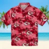 Kansas City Chiefs Hawaiian Shirt - Personalized Baseball Floral Coastal Palms Red Aloha Shirt