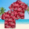 Kansas City Chiefs Hawaiian Shirt - Personalized Baseball Floral Coastal Palms Red Aloha Shirt
