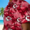 Kansas City Chiefs Hawaiian Shirt - Personalized Baseball Floral Coastal Palms Red Aloha Shirt