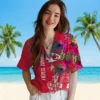 Kansas City Chiefs Hawaiian Shirt - Personalized Baseball Floral Polynesian Red Aloha Shirt