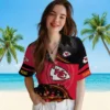 Kansas City Chiefs Hawaiian Shirt - Personalized Baseball Floral Football Wave Red Black Aloha Shirt