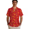 Kansas City Chiefs Hawaiian Shirt - Personalized Baseball Floral Framed Floral Red Aloha Shirt