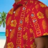 Kansas City Chiefs Hawaiian Shirt - Personalized Baseball Floral Framed Floral Red Aloha Shirt