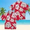 Kansas City Chiefs Hawaiian Shirt - Personalized Baseball Floral Hibiscus Blooms Red White Aloha Shirt