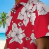 Kansas City Chiefs Hawaiian Shirt - Personalized Baseball Floral Hibiscus Blooms Red White Aloha Shirt