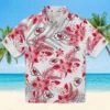 Kansas City Chiefs Hawaiian Shirt - Personalized Baseball Floral Hibiscus Palm Leaves Red White Aloha Shirt