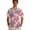 Kansas City Chiefs Hawaiian Shirt - Personalized Baseball Floral Hibiscus Palm Leaves Red White Aloha Shirt