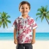 Kansas City Chiefs Hawaiian Shirt - Personalized Baseball Floral Hibiscus Palm Leaves Red White Aloha Shirt