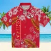 Kansas City Chiefs Hawaiian Shirt - Personalized Baseball Floral Hibiscus Print Red Aloha Shirt