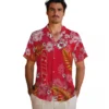 Kansas City Chiefs Hawaiian Shirt - Personalized Baseball Floral Hibiscus Print Red Aloha Shirt