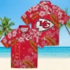 Kansas City Chiefs Hawaiian Shirt - Personalized Baseball Floral Hibiscus Print Red Aloha Shirt