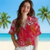Kansas City Chiefs Hawaiian Shirt - Personalized Baseball Floral Hibiscus Print Red Aloha Shirt