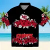 Kansas City Chiefs Hawaiian Shirt - Personalized Baseball Floral Hibiscus Stripe Red Black Aloha Shirt