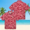 Kansas City Chiefs Hawaiian Shirt - Personalized Baseball Floral Leafy Pattern Red Aloha Shirt