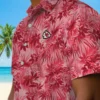 Kansas City Chiefs Hawaiian Shirt - Personalized Baseball Floral Leafy Pattern Red Aloha Shirt