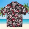 Kansas City Chiefs Hawaiian Shirt - Personalized Baseball Floral Palm Pattern Red Black Aloha Shirt