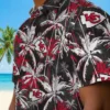 Kansas City Chiefs Hawaiian Shirt - Personalized Baseball Floral Palm Pattern Red Black Aloha Shirt