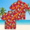 Kansas City Chiefs Hawaiian Shirt - Personalized Baseball Floral Palm Tree Flower Red Aloha Shirt