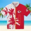 Kansas City Chiefs Hawaiian Shirt - Personalized Baseball Floral Palm Trees Red White Aloha Shirt