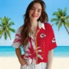 Kansas City Chiefs Hawaiian Shirt - Personalized Baseball Floral Palm Trees Red White Aloha Shirt