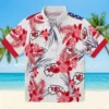 Kansas City Chiefs Hawaiian Shirt - Personalized Baseball Floral Patriotic Hibiscus Red White Aloha Shirt