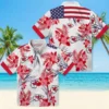 Kansas City Chiefs Hawaiian Shirt - Personalized Baseball Floral Patriotic Hibiscus Red White Aloha Shirt