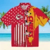 Kansas City Chiefs Hawaiian Shirt - Personalized Baseball Floral Stitched Flag Red Aloha Shirt