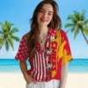 Kansas City Chiefs Hawaiian Shirt - Personalized Baseball Floral Stitched Flag Red Aloha Shirt