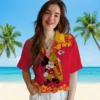 Kansas City Chiefs Hawaiian Shirt - Personalized Baseball Floral Surfing Mickey Red Aloha Shirt