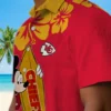 Kansas City Chiefs Hawaiian Shirt - Personalized Baseball Floral Surfing Mickey Red Aloha Shirt