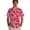 Kansas City Chiefs Hawaiian Shirt - Personalized Baseball Floral Tropical Leaf Red White Aloha Shirt