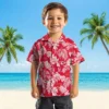Kansas City Chiefs Hawaiian Shirt - Personalized Baseball Floral Tropical Leaf Red White Aloha Shirt
