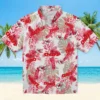 Kansas City Chiefs Hawaiian Shirt - Personalized Baseball Floral Tropical Leaves Red White Aloha Shirt