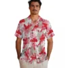 Kansas City Chiefs Hawaiian Shirt - Personalized Baseball Floral Tropical Leaves Red White Aloha Shirt