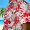 Kansas City Chiefs Hawaiian Shirt - Personalized Baseball Floral Tropical Leaves Red White Aloha Shirt