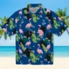 Kansas City Royals Hawaiian Shirt - Flamingo Leaf Motif Royal Blue Aloha Shirt