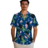 Kansas City Royals Hawaiian Shirt - Flamingo Leaf Motif Royal Blue Aloha Shirt