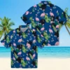 Kansas City Royals Hawaiian Shirt - Flamingo Leaf Motif Royal Blue Aloha Shirt