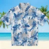 Kansas City Royals Hawaiian Shirt - Tropical Leaves Royal Blue White Aloha Shirt