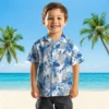Kansas City Royals Hawaiian Shirt - Tropical Leaves Royal Blue White Aloha Shirt