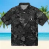 Las Vegas Raiders Hawaiian Shirt - Personalized Baseball Floral Jungle Vibes Black Aloha Shirt