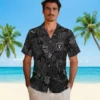 Las Vegas Raiders Hawaiian Shirt - Personalized Baseball Floral Jungle Vibes Black Aloha Shirt