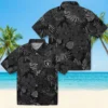 Las Vegas Raiders Hawaiian Shirt - Personalized Baseball Floral Jungle Vibes Black Aloha Shirt