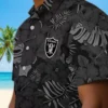 Las Vegas Raiders Hawaiian Shirt - Personalized Baseball Floral Jungle Vibes Black Aloha Shirt