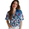 Los Angeles Angels Hawaiian Shirt - Sunset Palms Blue White Aloha Shirt