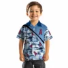 Los Angeles Angels Hawaiian Shirt - Sunset Palms Blue White Aloha Shirt