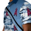 Los Angeles Angels Hawaiian Shirt - Sunset Palms Blue White Aloha Shirt
